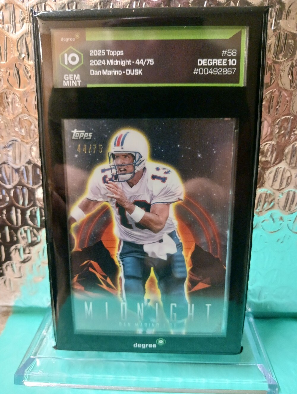 2024 TOPPS MIDNIGHT DAN MARINO -DUSK /75 DEGREE GRADED GEM MINT 10